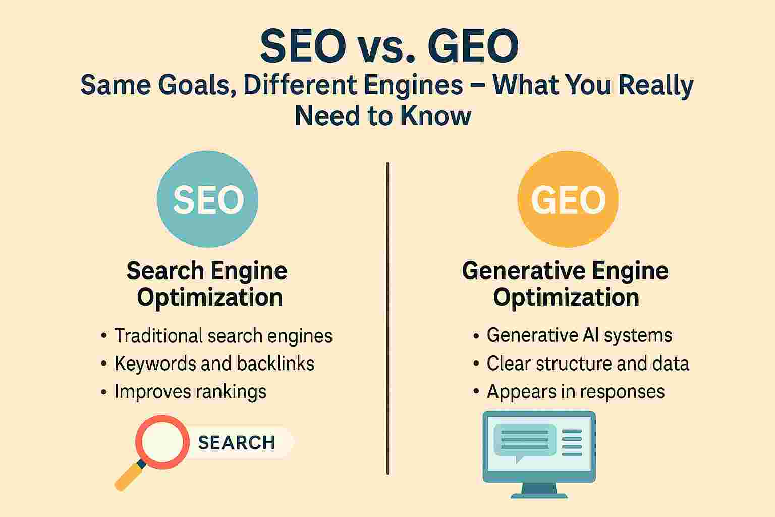 SEO vs. GEO: Same Goals, Different Engines – What You Really Need to Know