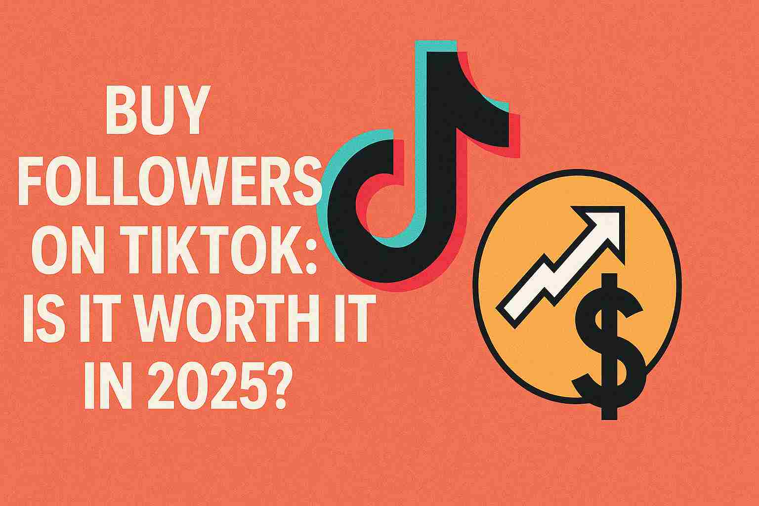 A creative graphic of a TikTok app screen with followers increasing and engagement icons popping up, symbolizing buying followers for faster visibility.