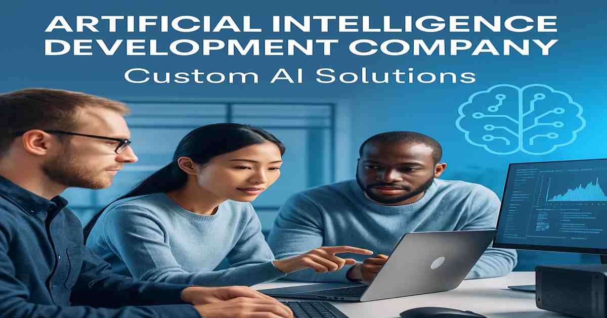 Developers working on artificial intelligence and machine learning solutions in a modern digital workspace.