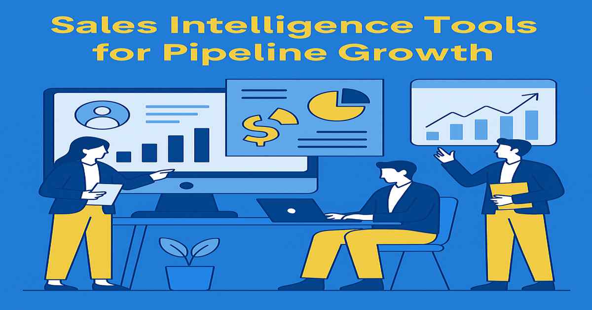 Sales intelligence dashboard displaying CRM data and analytics driving revenue pipeline growth.