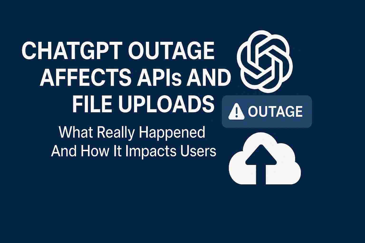 A sudden ChatGPT outage affected APIs and file uploads for thousands of users Discover what caused the outage how it impacted real time workflows and how businesses can prepare for similar issues in the future