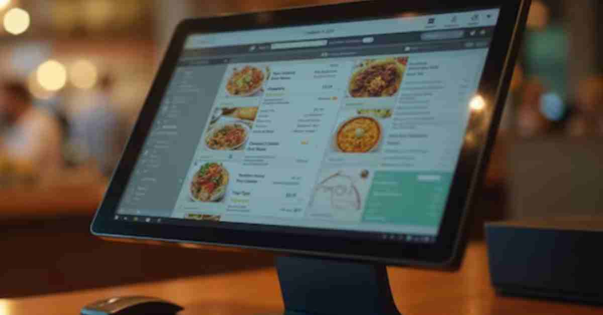 A restaurant server using a mobile POS system to take a customer order for improved speed and accuracy.