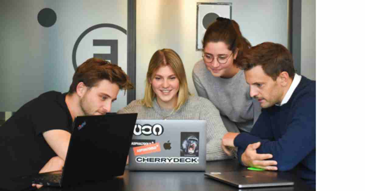 A diverse team of Go developers collaborating remotely using digital tools to bridge time zone gaps.