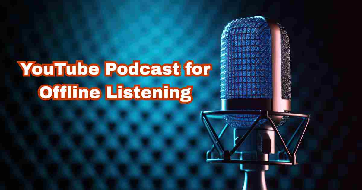 A person using a smartphone to listen to a podcast during a commute, representing offline listening from YouTube