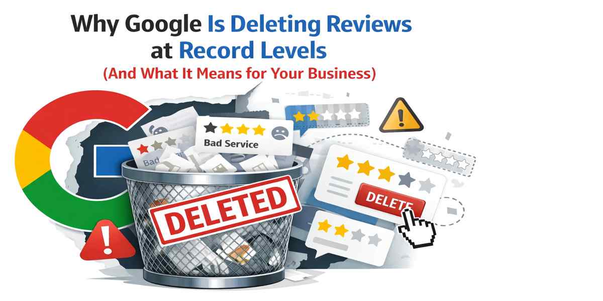 Google is deleting reviews at record levels. Learn why reviews disappear, what triggers removals, and how it affects your local SEO and business visibility.