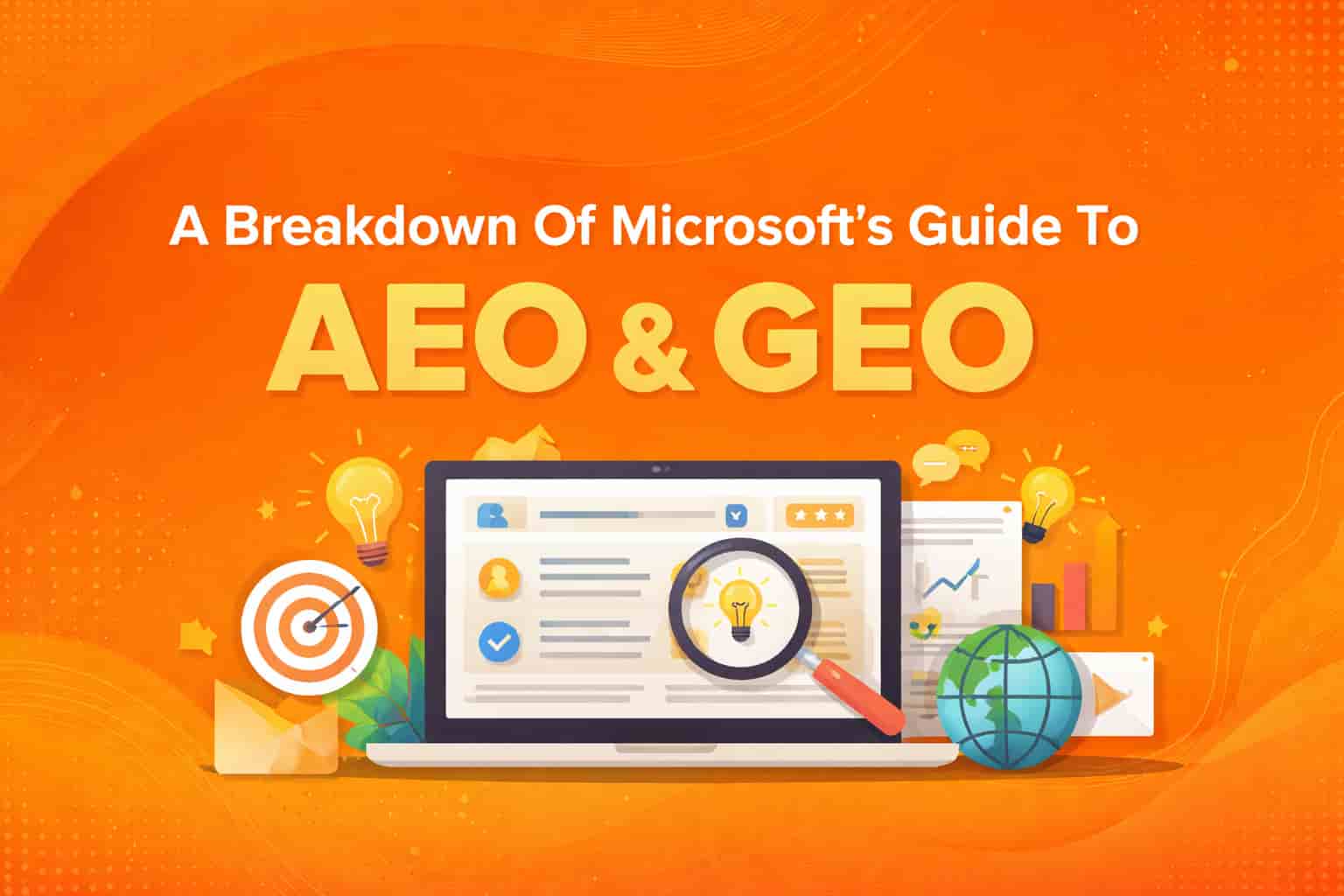 A breakdown of Microsoft’s guide to AEO and GEO showing AI-powered search and generative engine optimization