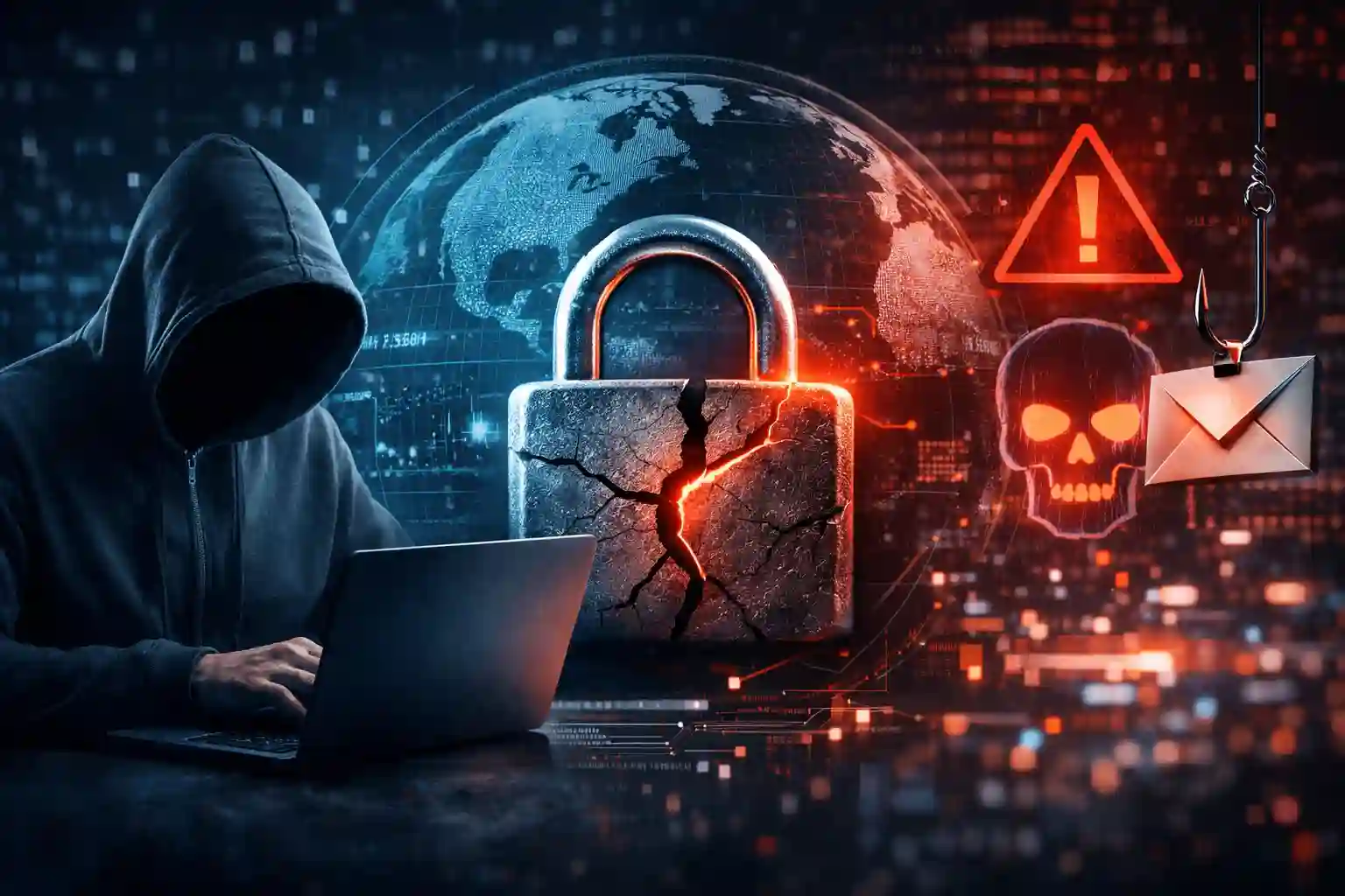 A glowing digital shield protecting a corporate network from binary code threats, representing a unified cybersecurity platform.