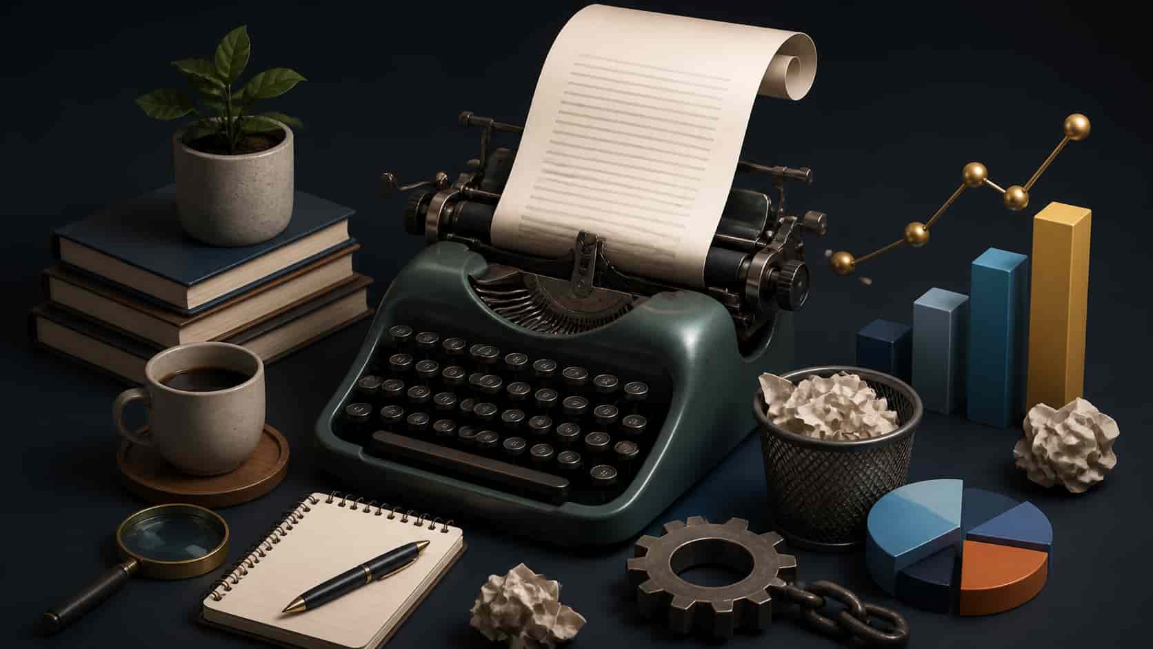 Editorial illustration symbolizing the shift from more content to quality content for better SEO results."