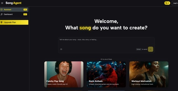 SongAgent AI music generator platform for creating professional music and soundtracks