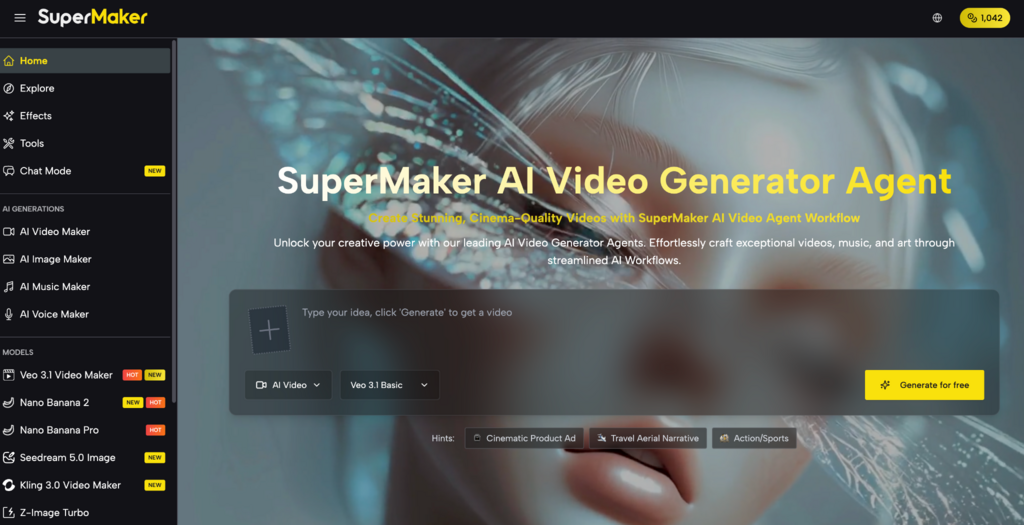 SuperMaker AI Effects Library for creating viral videos and AI-generated images