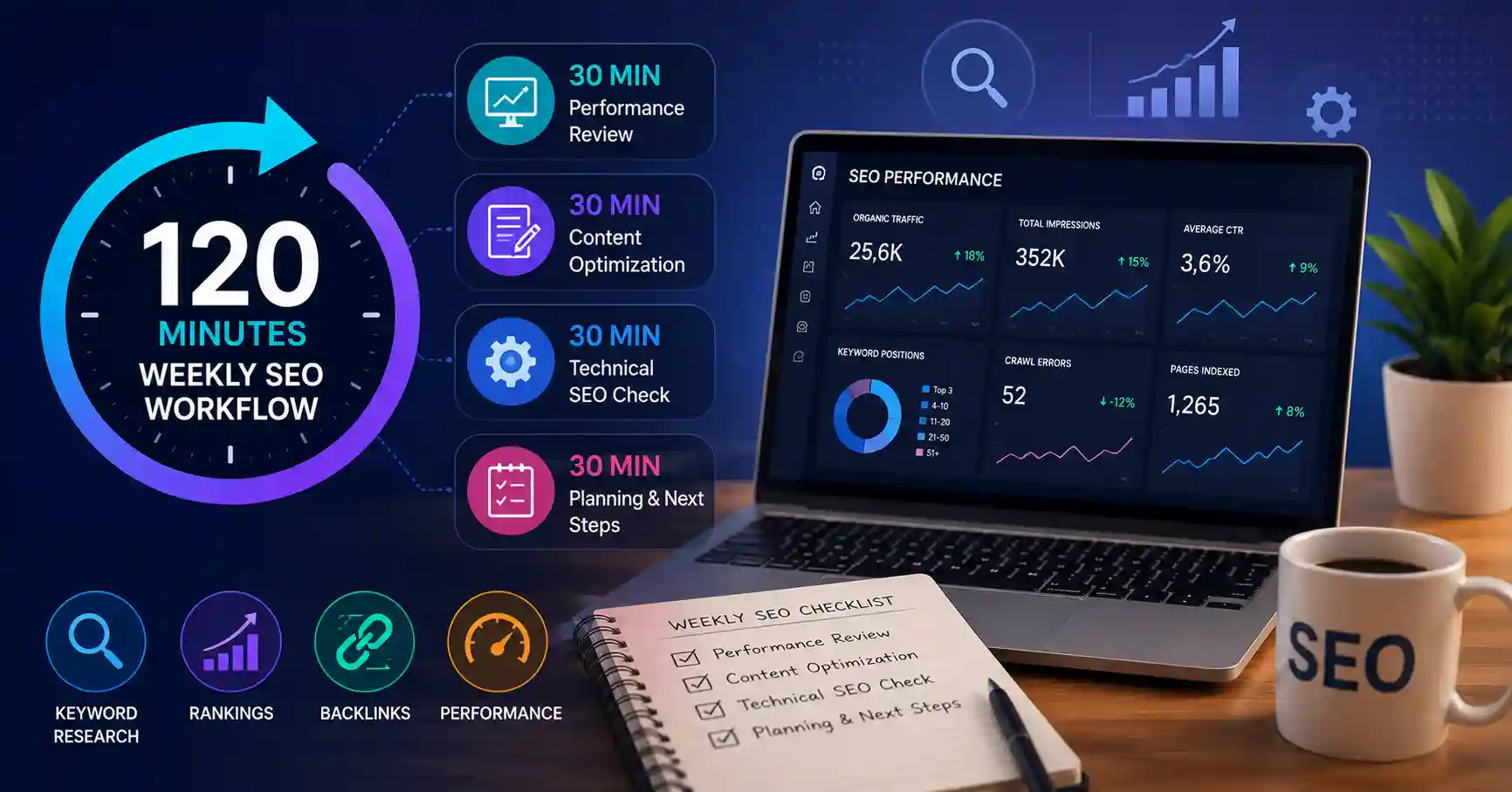 How to Build a 120-Minute Weekly SEO Workflow That Delivers Consistent Results