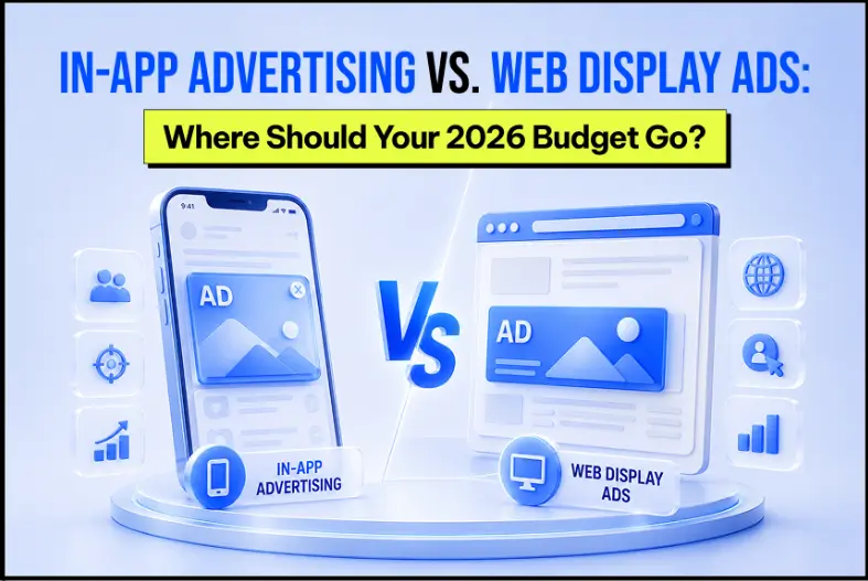 Comparison of in-app advertising and web display ads for 2026 marketing budgets