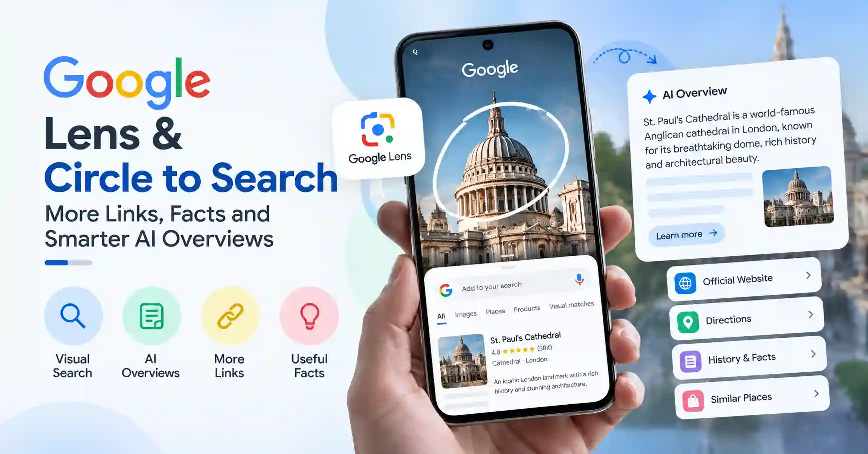 Google Lens and Circle to Search with AI Overviews for visual search