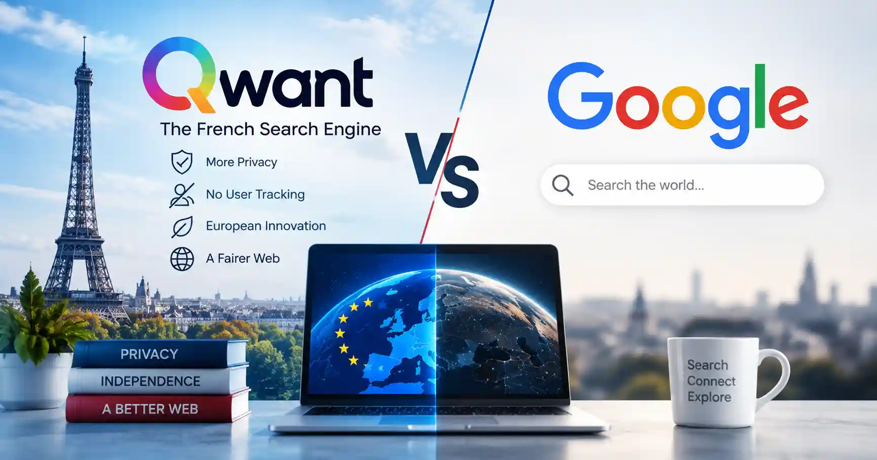 Qwant search engine as a French Google alternative