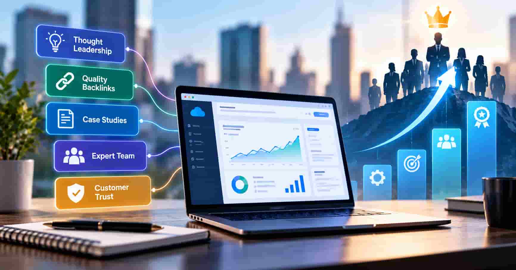 Building authority in the software market through SEO, quality backlinks, and industry expertise